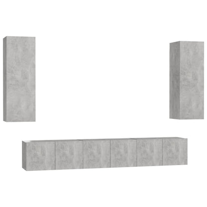 5 Piece TV Cabinet Set Concrete Grey Engineered Wood