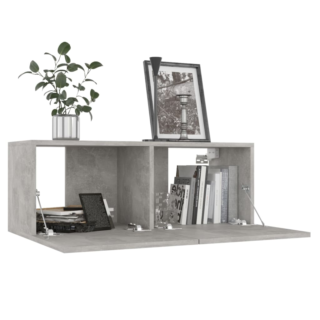 4 Piece TV Cabinet Set Concrete Grey Engineered Wood