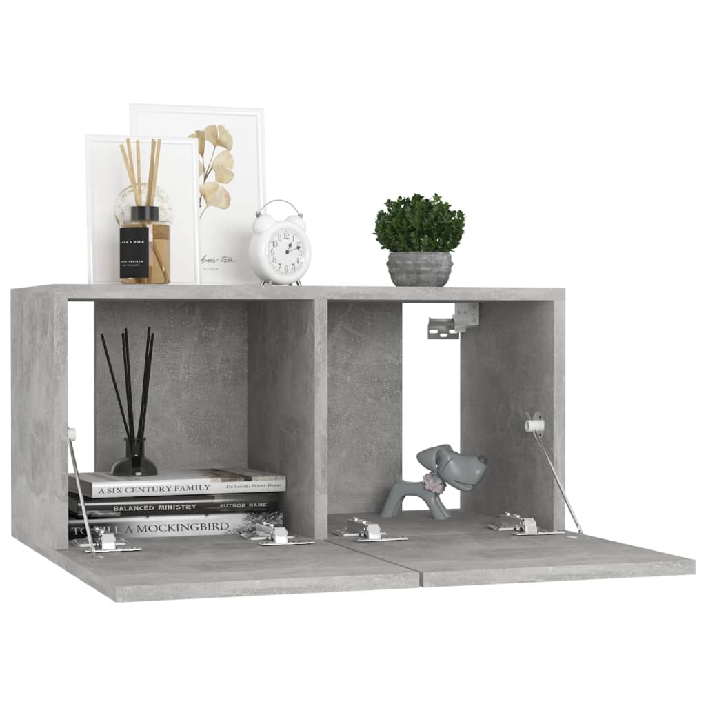 10 Piece TV Cabinet Set Concrete Grey Engineered Wood