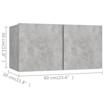 10 Piece TV Cabinet Set Concrete Grey Engineered Wood