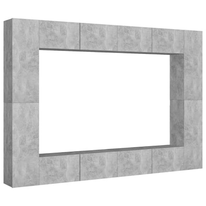 8 Piece TV Cabinet Set Concrete Grey Engineered Wood