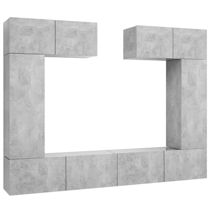 6 Piece TV Cabinet Set Concrete Grey Engineered Wood