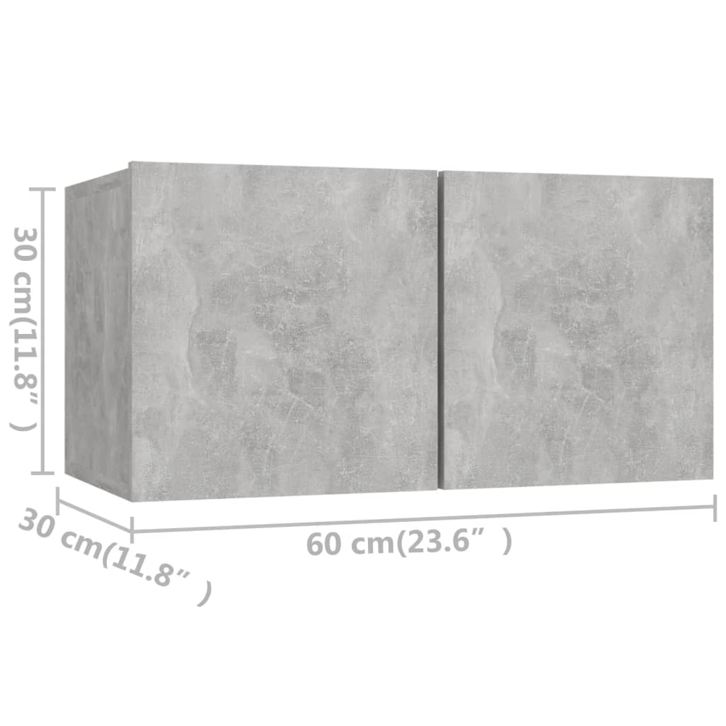 4 Piece TV Cabinet Set Concrete Grey Engineered Wood