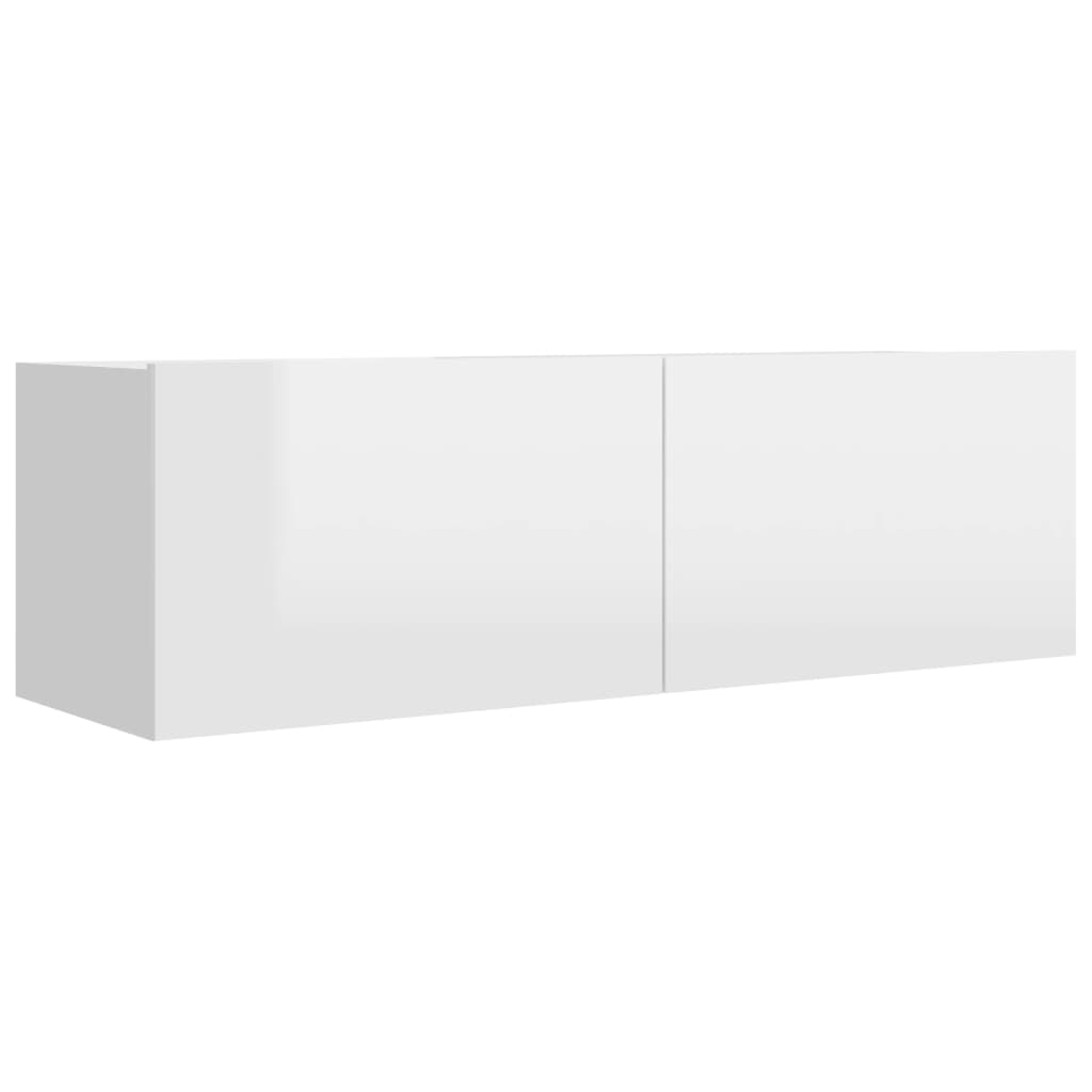 2 Piece TV Cabinet Set High Gloss White Engineered Wood