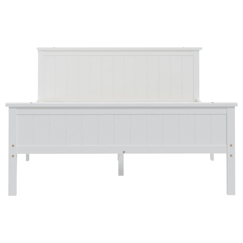 Bed Frame without Mattress White Solid Wood Pine 160x200 cm