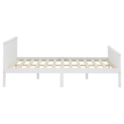 Bed Frame without Mattress White Solid Wood Pine 160x200 cm