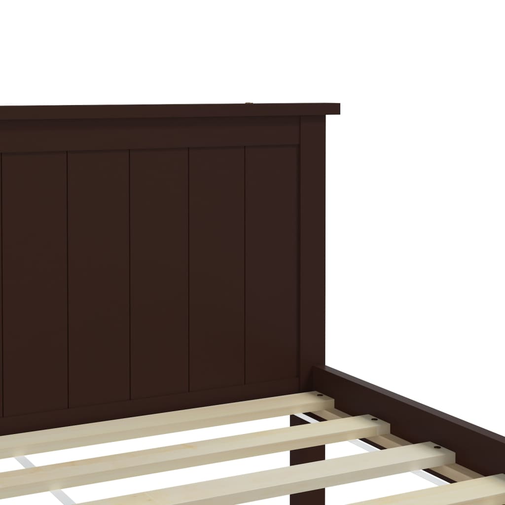 Bed Frame without Mattress Dark Brown Solid Wood Pine 180x200 cm Super King