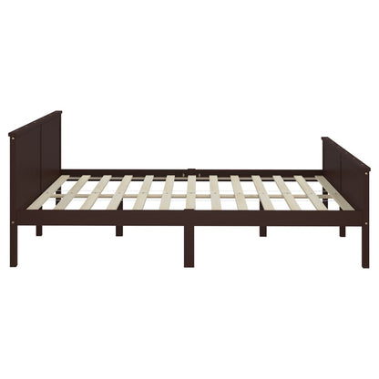 Bed Frame without Mattress Dark Brown Solid Wood Pine 180x200 cm Super King