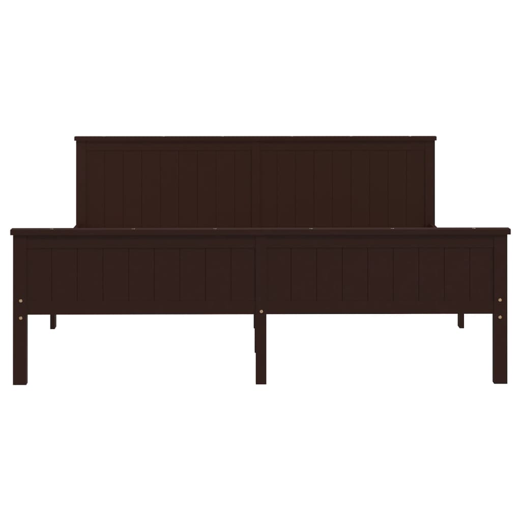 Bed Frame without Mattress Dark Brown Solid Wood Pine 180x200 cm Super King