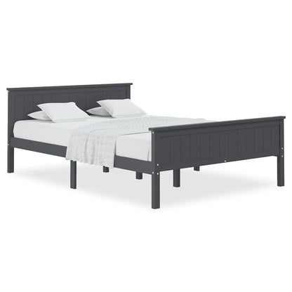 Bed Frame without Mattress Grey Solid Wood Pine 160x200 cm