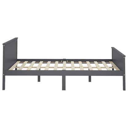 Bed Frame without Mattress Grey Solid Wood Pine 160x200 cm