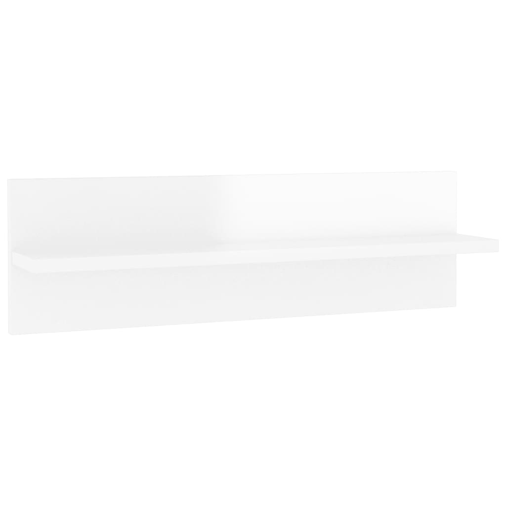 Wall Shelf 2 pcs High Gloss White 60x11.5x18cm Engineered Wood