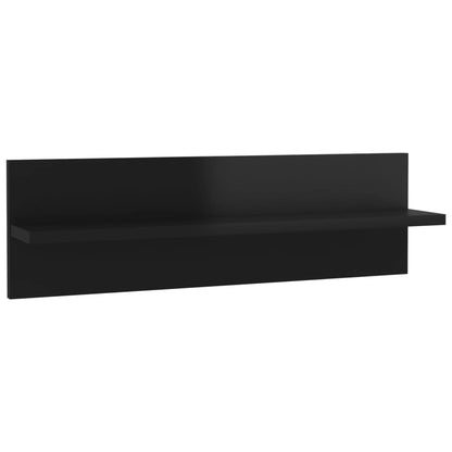 Wall Shelf 2 pcs High Gloss Black 60x11.5x18cm Engineered Wood