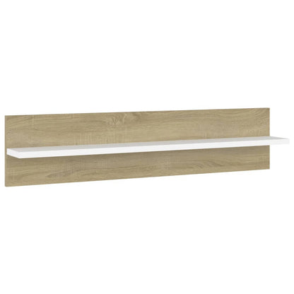 Wall Shelf 2 pcs White and Sonoma Oak 80x11.5x18 cm Engineered Wood