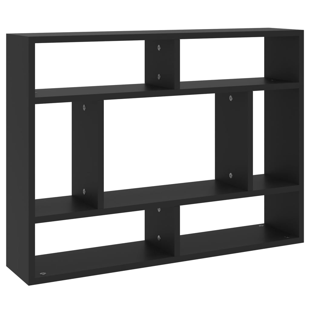 Wall Shelf Black 75x16x55 cm Engineered Wood