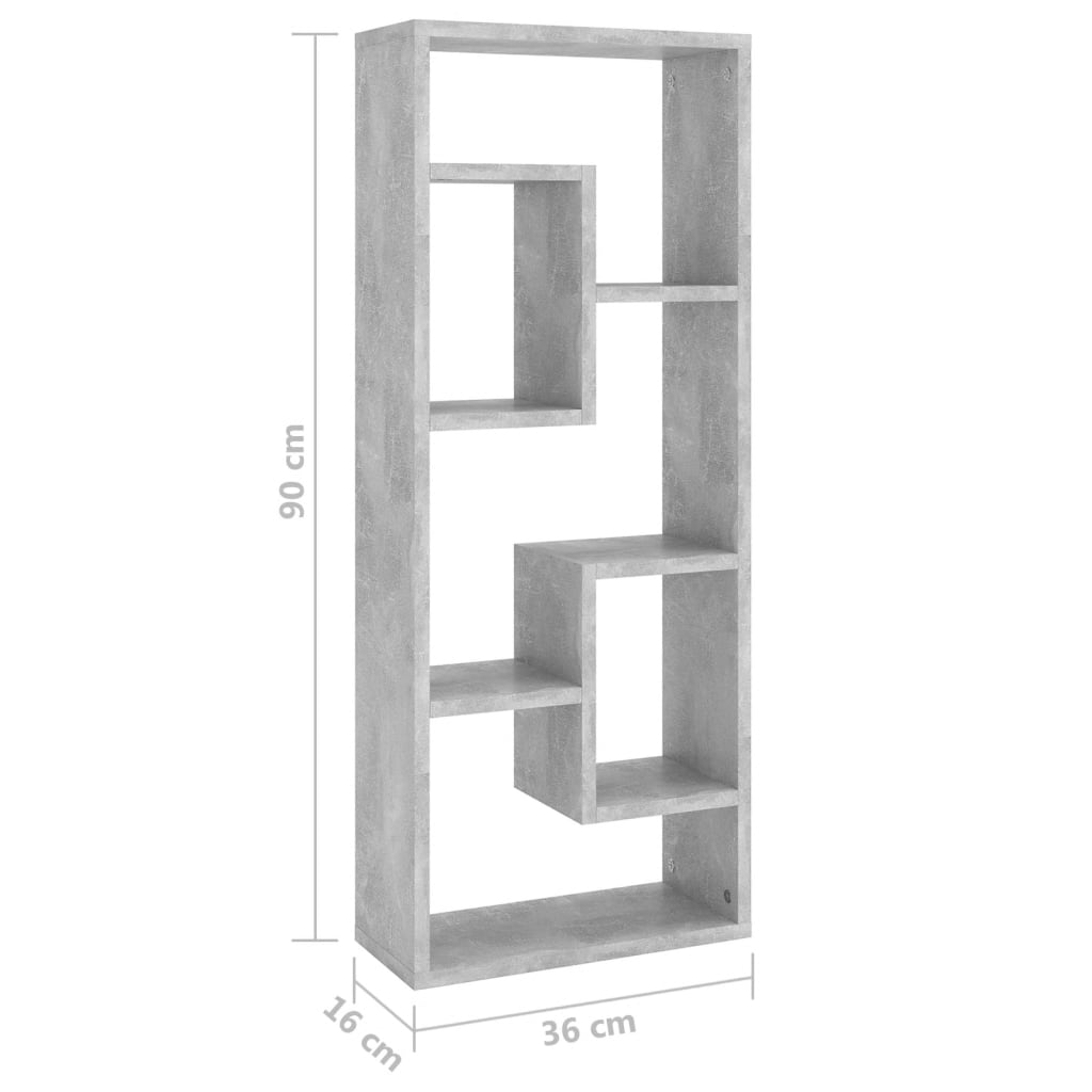 Wall Shelf Concrete Grey 36x16x90 cm Engineered Wood