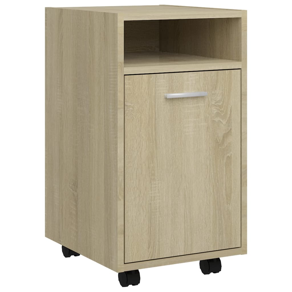 Side Cabinet with Wheels Sonoma Oak 33x38x60 cm Engineered Wood