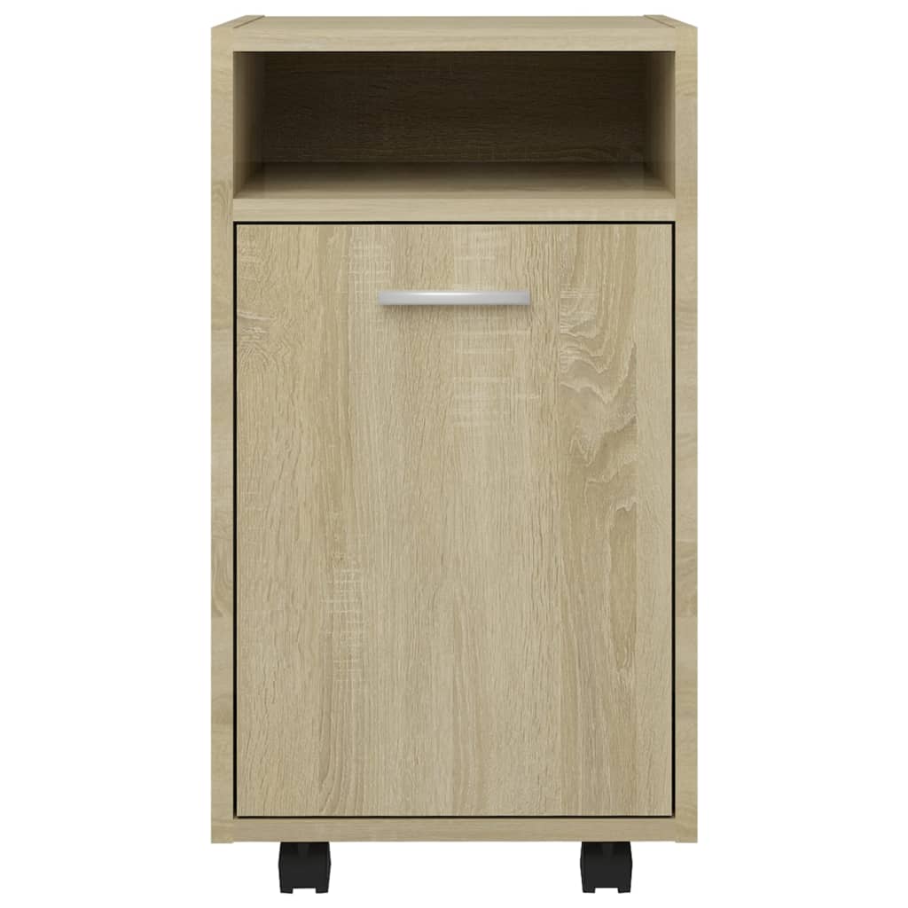 Side Cabinet with Wheels Sonoma Oak 33x38x60 cm Engineered Wood