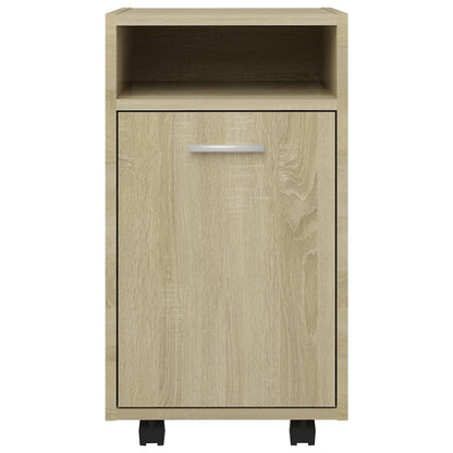 Side Cabinet with Wheels Sonoma Oak 33x38x60 cm Engineered Wood