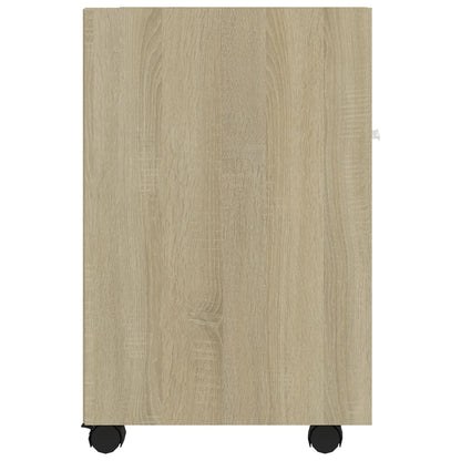 Side Cabinet with Wheels Sonoma Oak 33x38x60 cm Engineered Wood