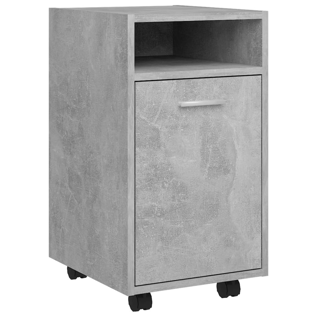 Side Cabinet with Wheels Concrete Grey 33x38x60 cm Engineered Wood