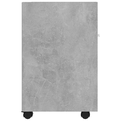 Side Cabinet with Wheels Concrete Grey 33x38x60 cm Engineered Wood