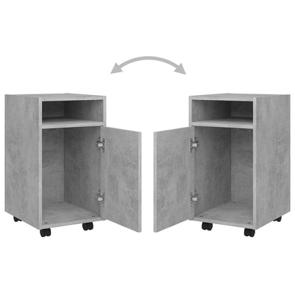 Side Cabinet with Wheels Concrete Grey 33x38x60 cm Engineered Wood