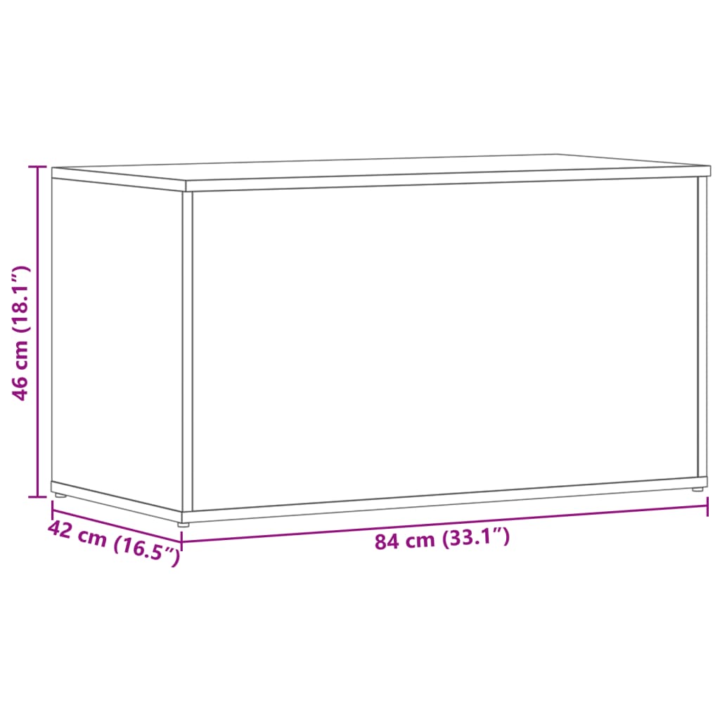 Storage Chest Grey 84x42x46 cm Engineered Wood