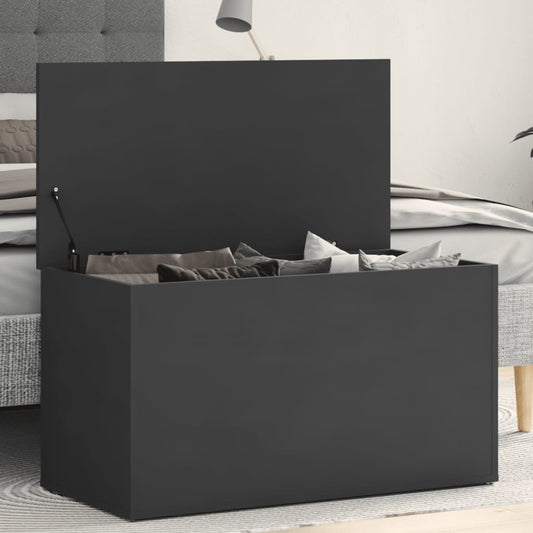 Storage Chest Grey 84x42x46 cm Engineered Wood