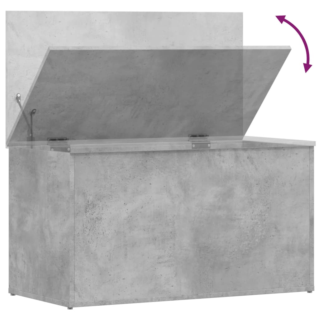 Storage Chest Concrete Grey 84x42x46 cm Engineered Wood