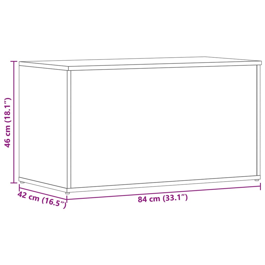 Storage Chest High Gloss Grey 84x42x46 cm Engineered Wood