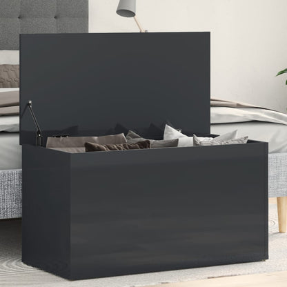 Storage Chest High Gloss Grey 84x42x46 cm Engineered Wood