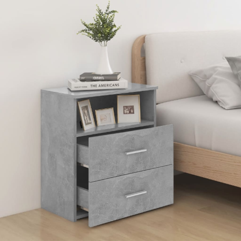 Bed Cabinet Concrete Grey 50x32x60 cm