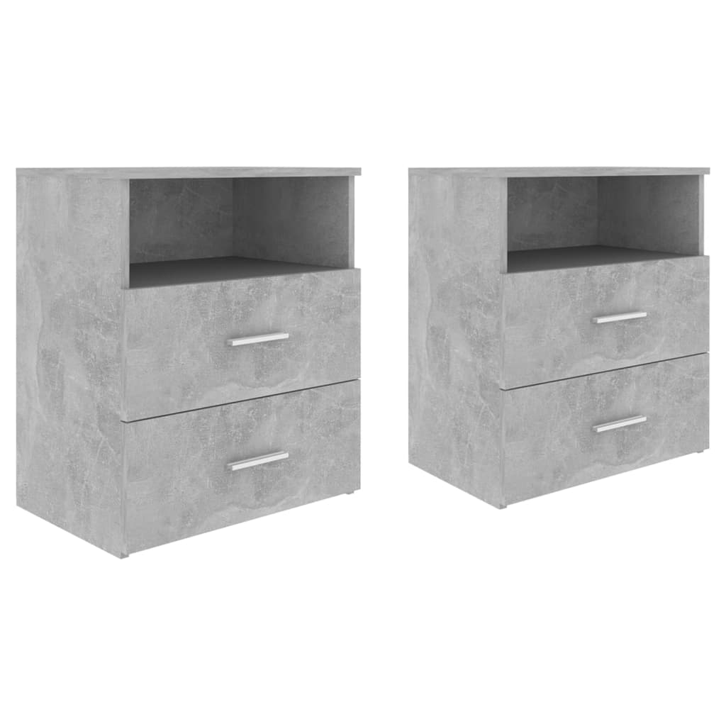 Bed Cabinets 2 pcs Concrete Grey 50x32x60cm