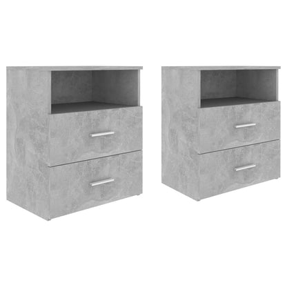 Bed Cabinets 2 pcs Concrete Grey 50x32x60cm