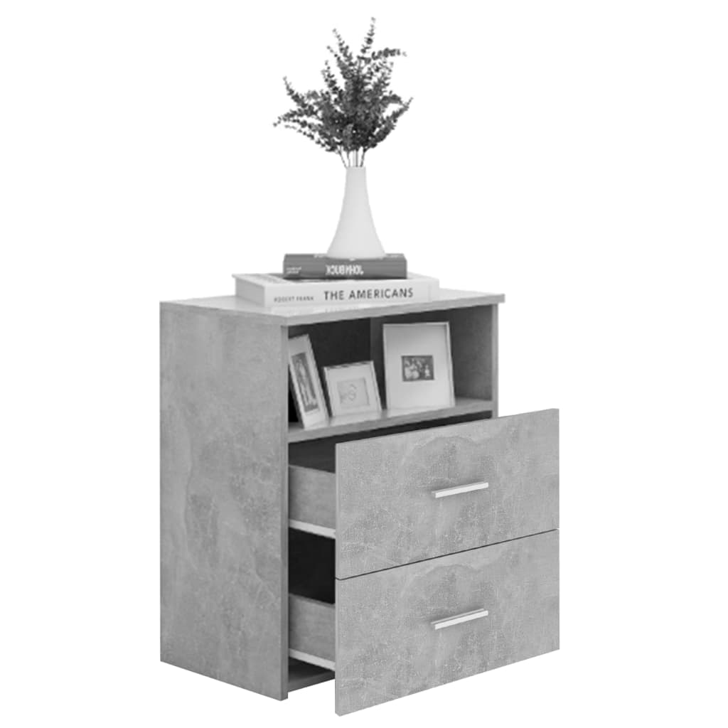 Bed Cabinets 2 pcs Concrete Grey 50x32x60cm