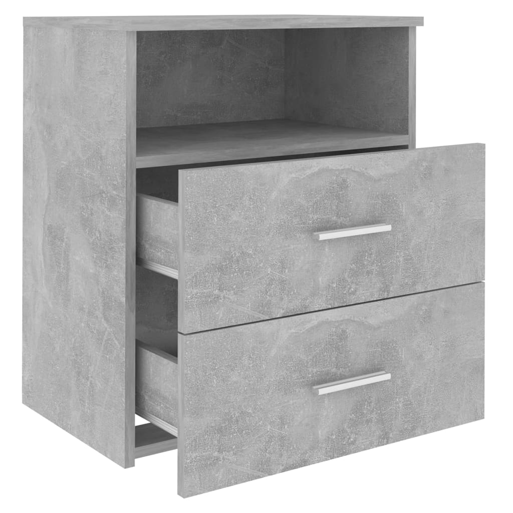 Bed Cabinets 2 pcs Concrete Grey 50x32x60cm