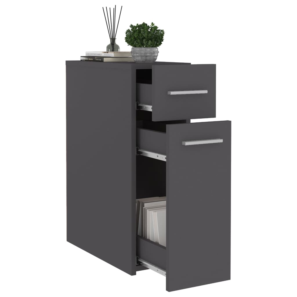 Apothecary Cabinet Grey 20x45.5x60 cm Engineered Wood