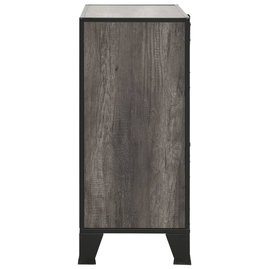 Storage Cabinet Grey 72x36x82 cm Metal and MDF