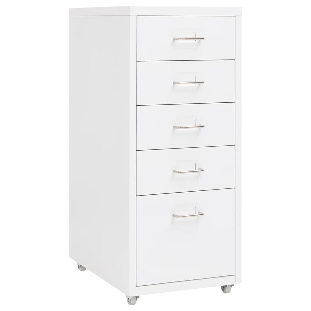 Mobile File Cabinet White 28x41x69 cm Metal