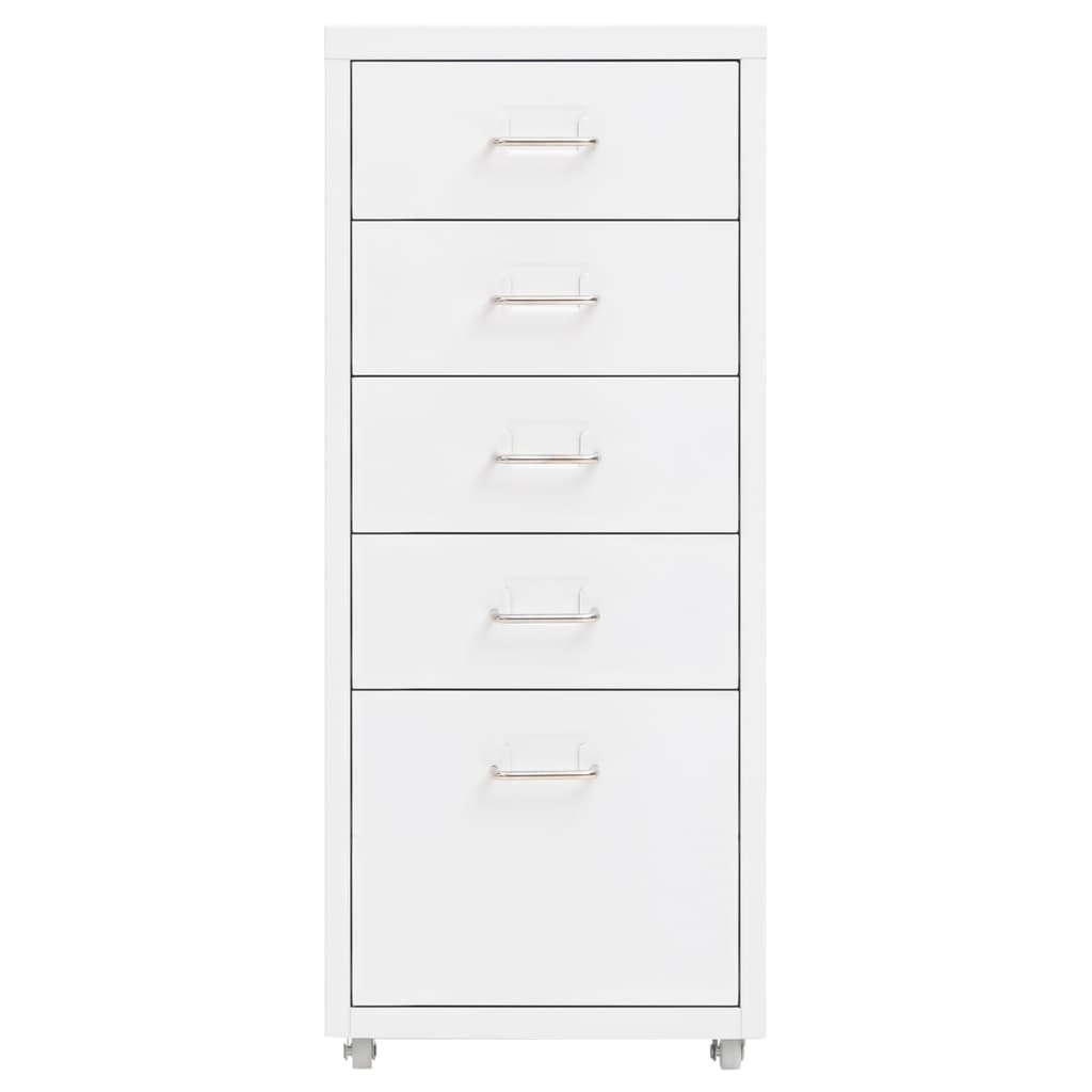 Mobile File Cabinet White 28x41x69 cm Metal