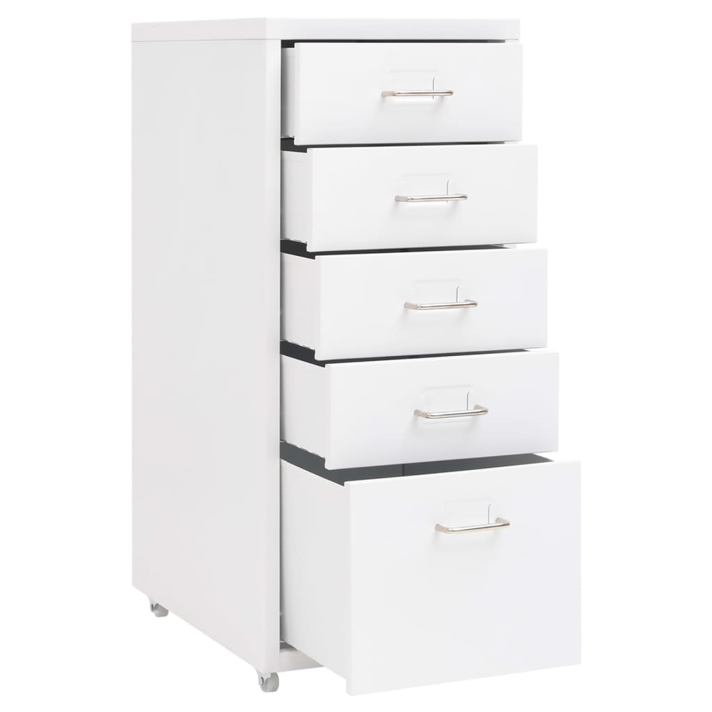 Mobile File Cabinet White 28x41x69 cm Metal