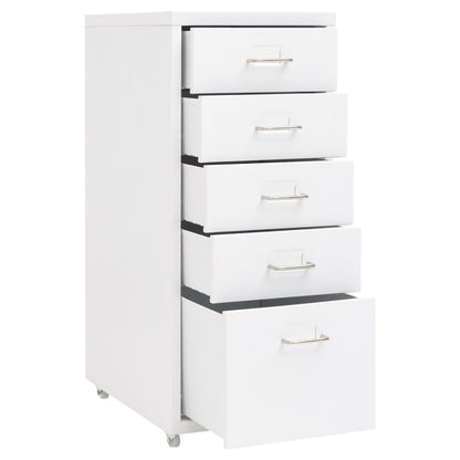 Mobile File Cabinet White 28x41x69 cm Metal