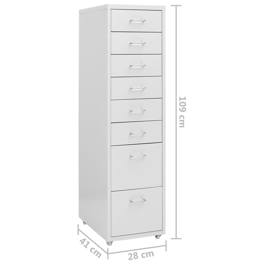 Mobile File Cabinet Grey 28x41x109 cm Metal