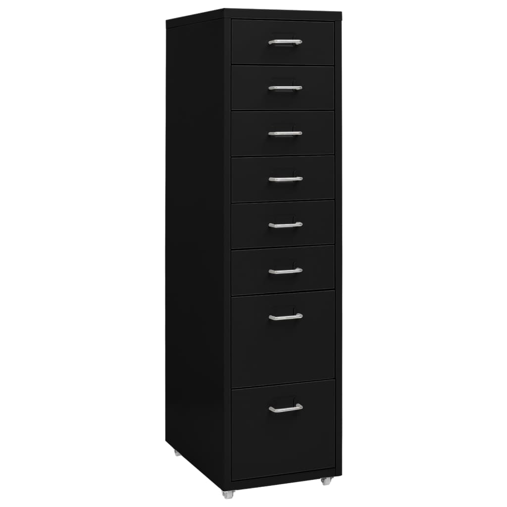 Mobile File Cabinet Black 28x41x109 cm Metal