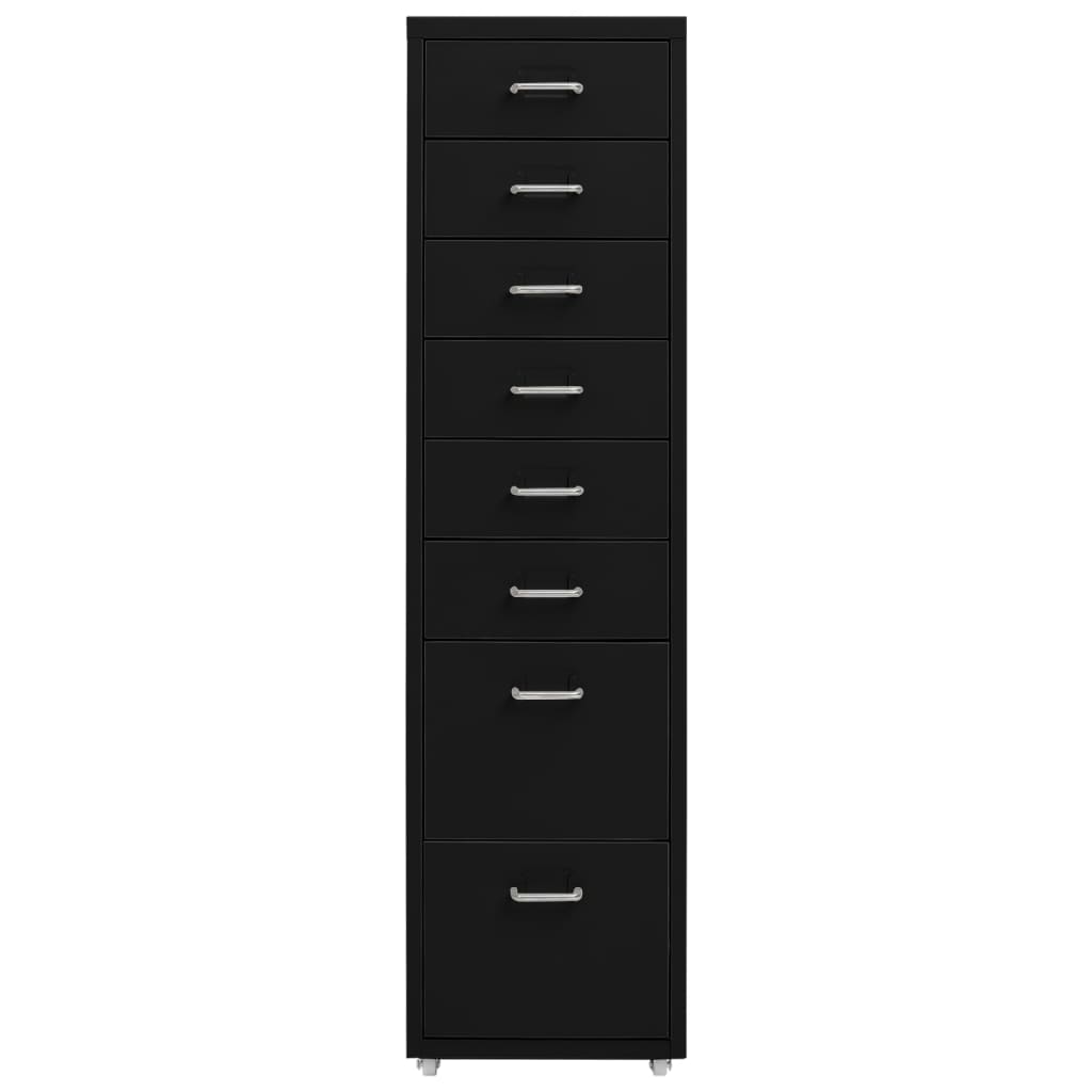 Mobile File Cabinet Black 28x41x109 cm Metal