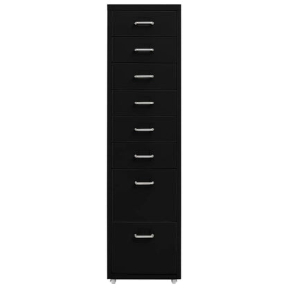 Mobile File Cabinet Black 28x41x109 cm Metal