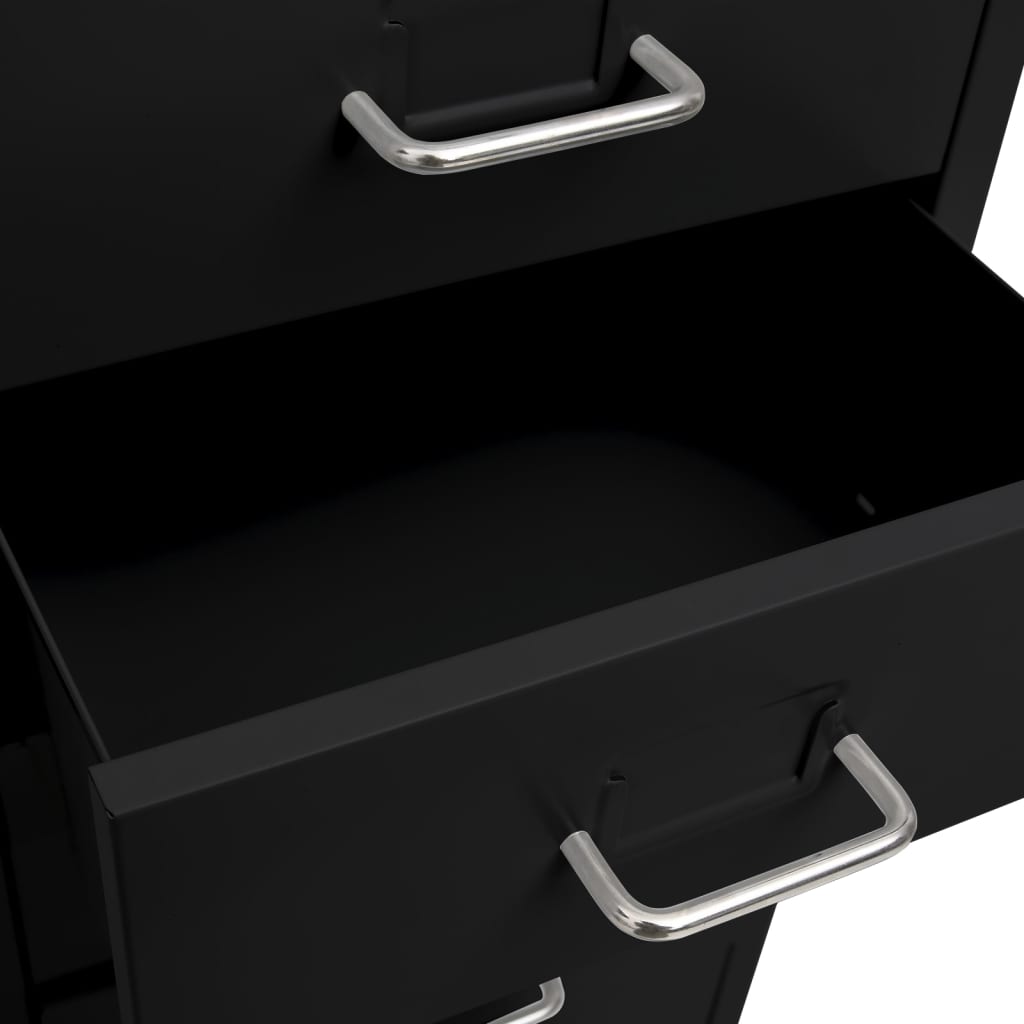 Mobile File Cabinet Black 28x41x109 cm Metal