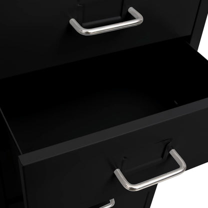 Mobile File Cabinet Black 28x41x109 cm Metal