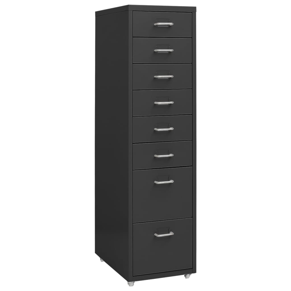 Mobile File Cabinet Anthracite 28x41x109 cm Metal